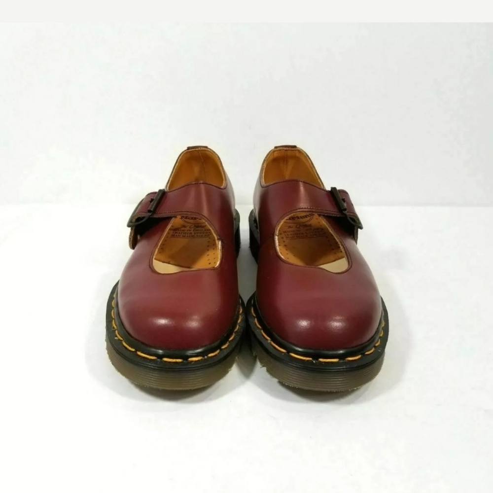 Red Leather Polley T-Bar Mary Janes Dr Martens